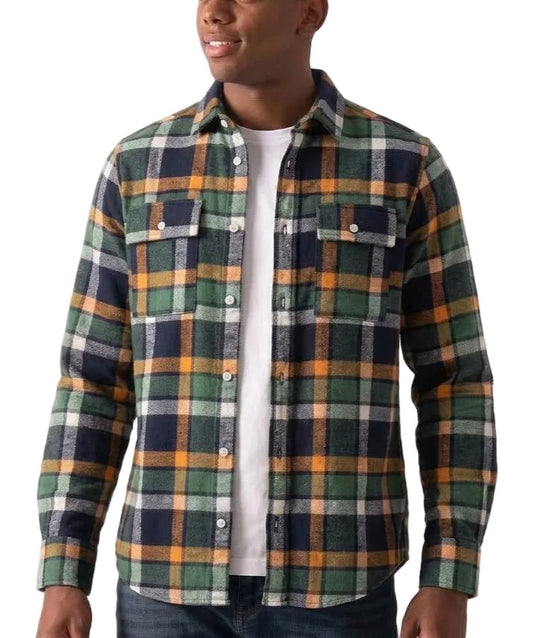 Men's Winter Plaid Shirt Green & Navy