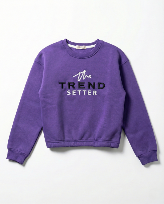 Girls' Printed Sweatshirt Round Over Size