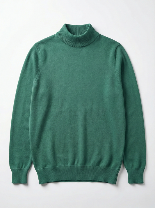 Men’s Basic Plain High Neck Pullover