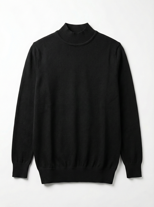 Men’s Basic Plain High Neck Pullover