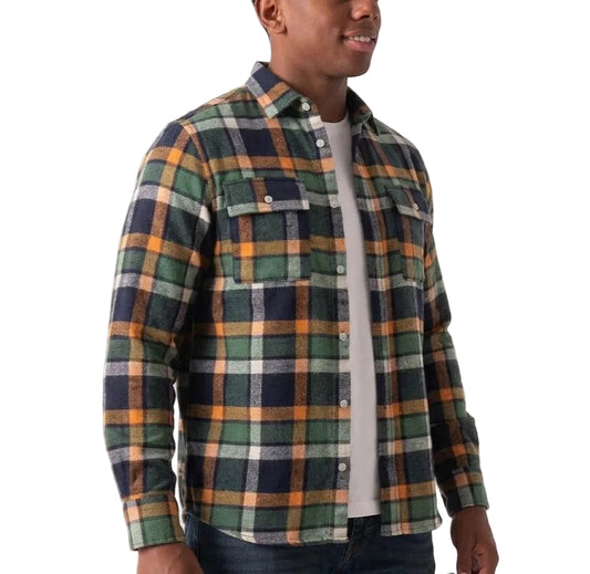 Men's Winter Plaid Shirt Green & Navy