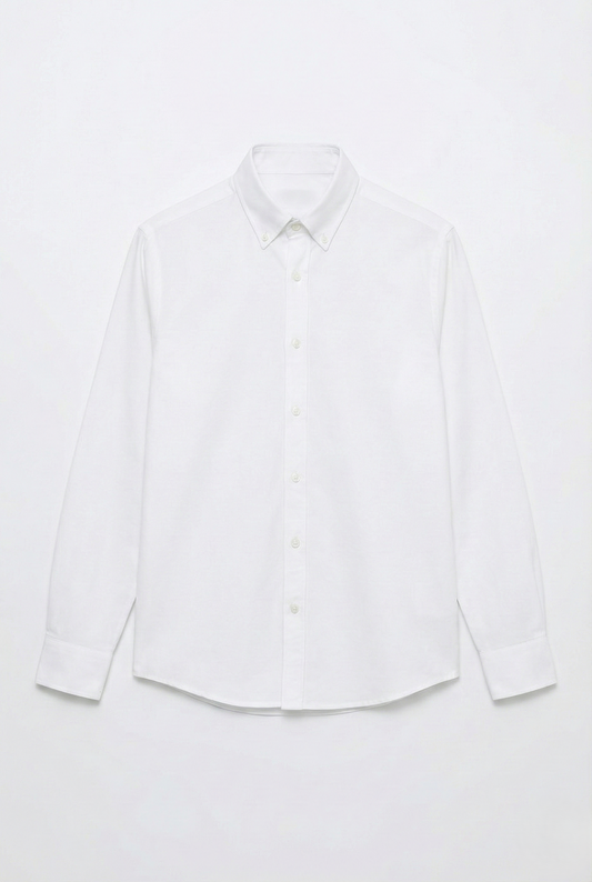 Men's Oxford Shirt With Sleeves - White