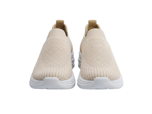 Women's slip-on comfortable running shoes in beige color from TREE