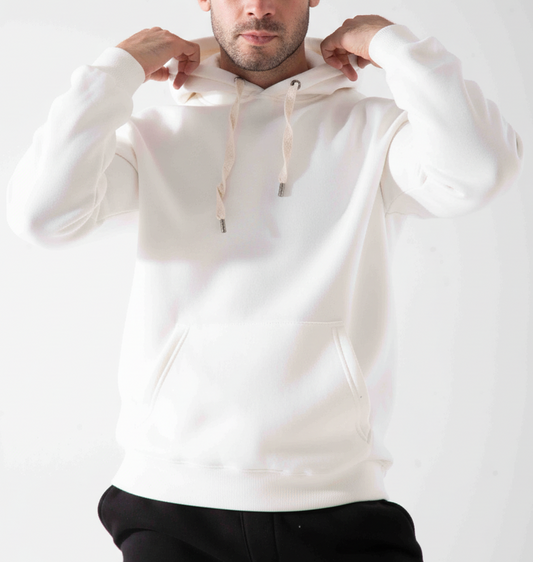 Men's White Oversized Hoodie - Premium- Off white