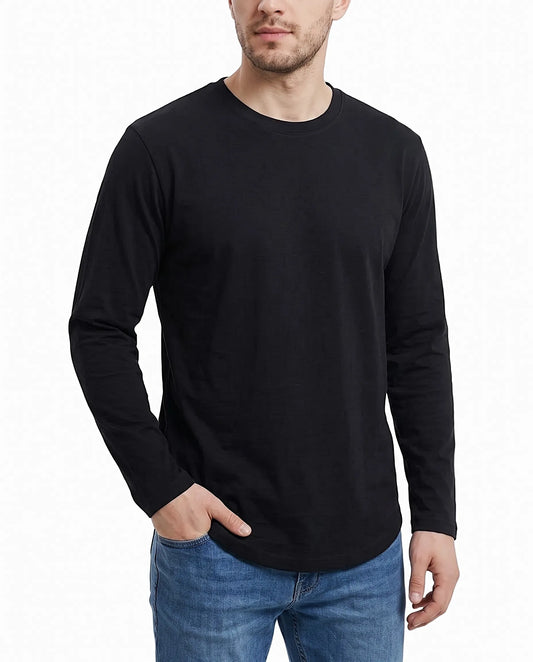 Men's Long-Sleeve Basic T-Shirt - Black