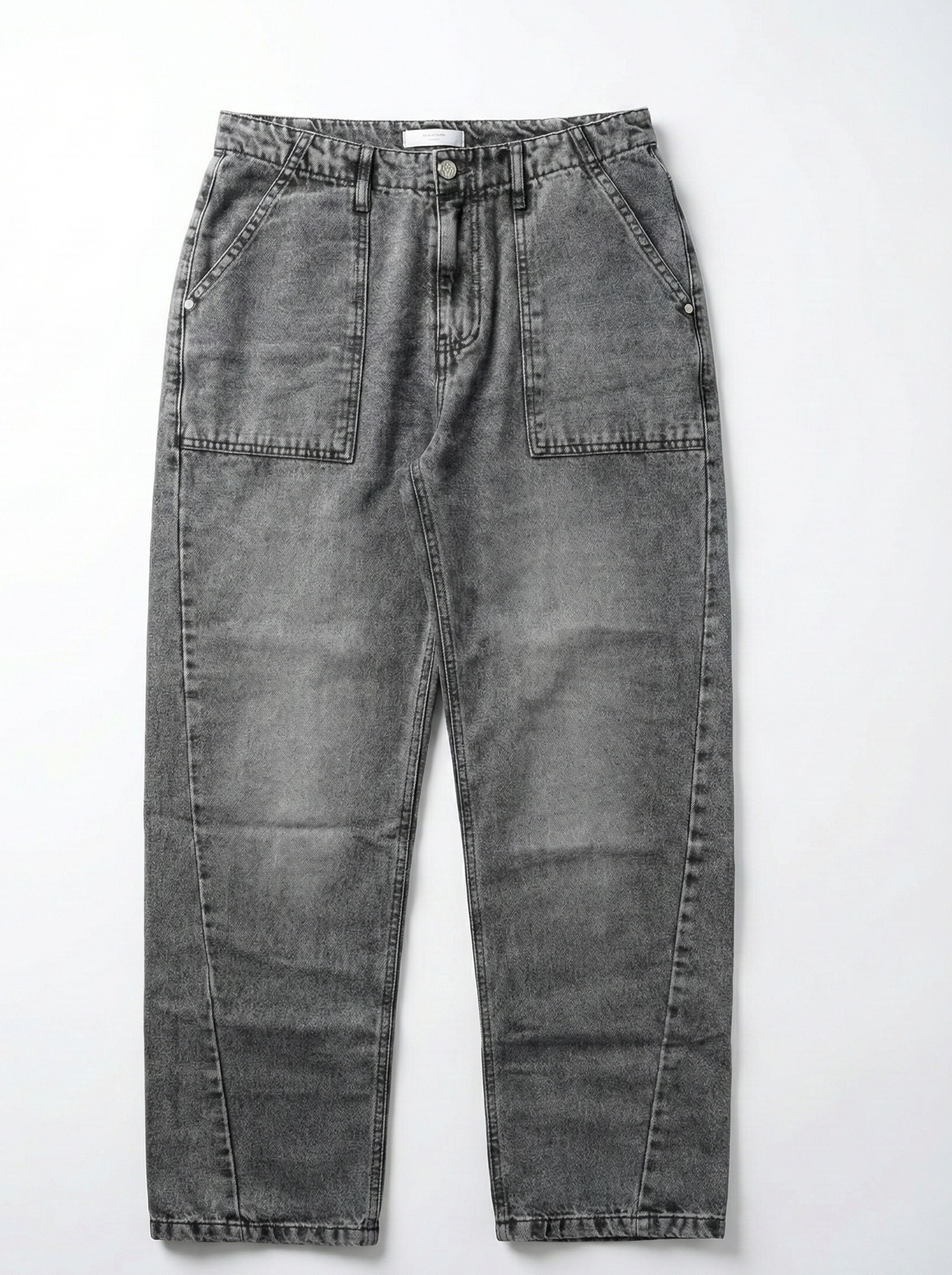 Gray jeans on a white background