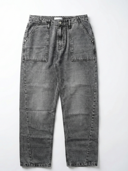 Gray jeans on a white background