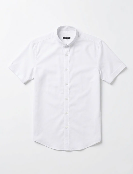 Men`s Oxford Half Sleeve Shirt - White