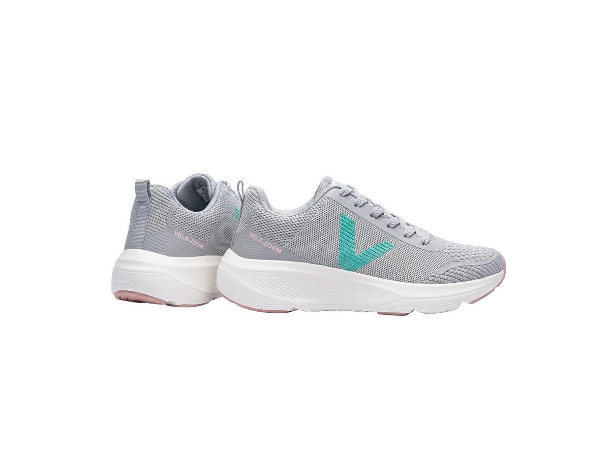 Women's light grey running-style sneakers with lightweight sole from TREE