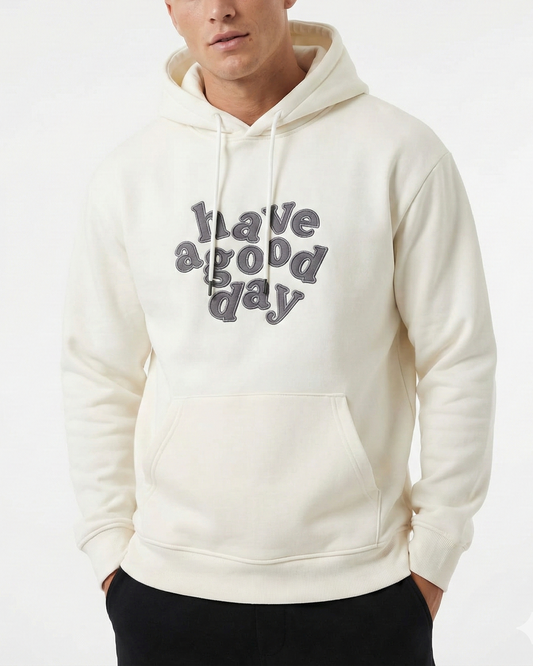 Men's Off-White Graphic Hoodie - Cotton Blend