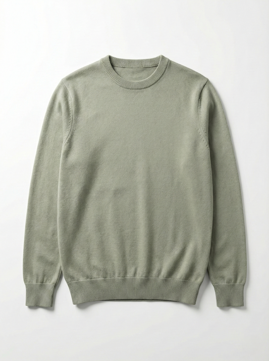 Men’s Plain Cotton Round Neck Pullover