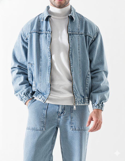 Men's  jacket jeans with zipper