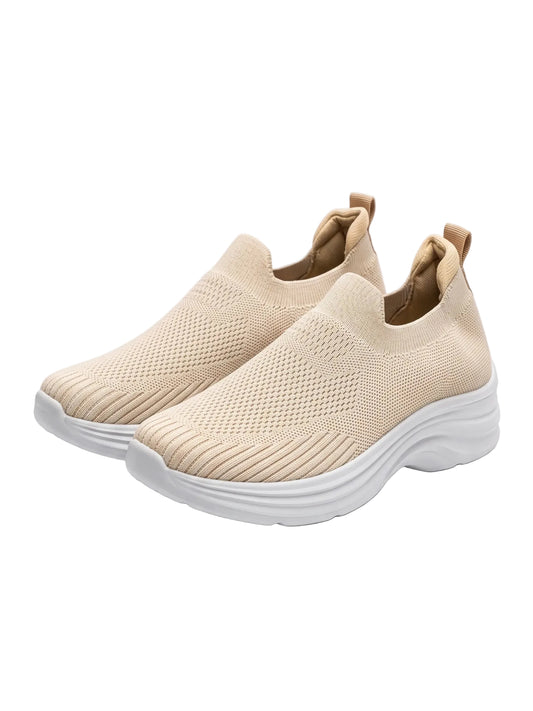 Women's slip-on comfortable running shoes in beige color from TREE