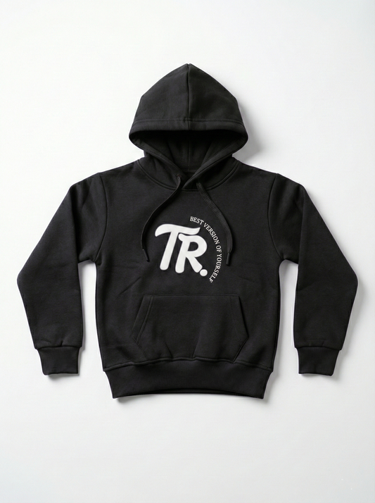 Girls' Black Graphic Hoodie - Cotton Blend