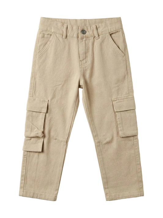 Boys' wide leg gabardine trousers - Beige