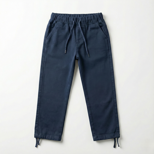 Boys' wide leg gabardine trousers - Dark Blue