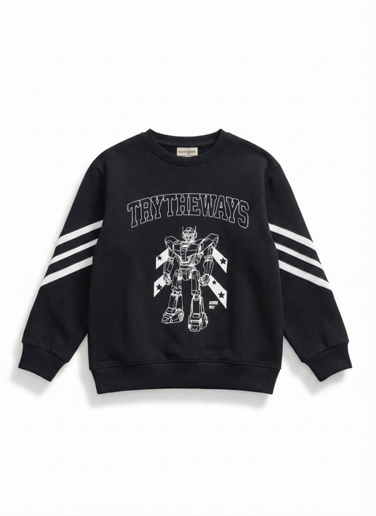 Boys'Crew Neck Sweatshirt - Cotton Blend - Print