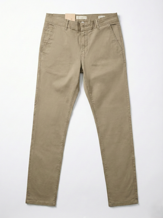 Men`s Gabardine Pants Slim Fit  With Side Pockets Olive