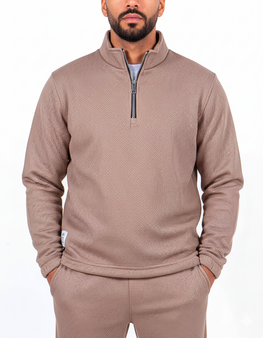 Men's Textured Half-Zip Sweatshirt