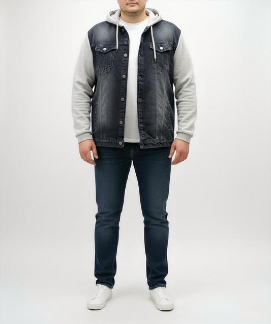Men's Big Size Denim Jacket - Milton Sleeves