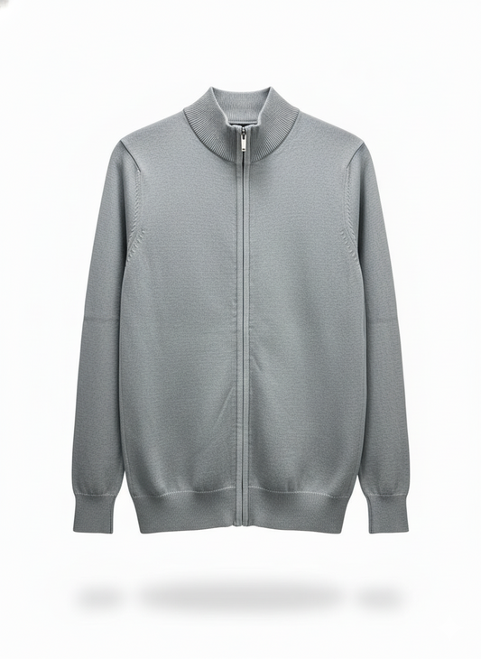Men’s Zipper Knit Jacket - Grey