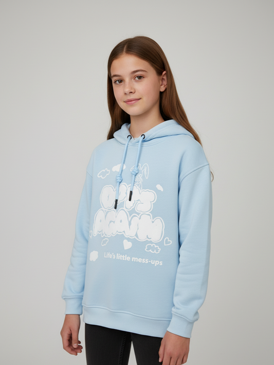 Girl's SweatShirt Hoodie Fashion - Light Blue