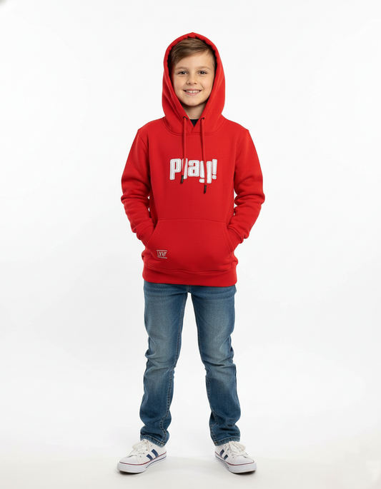 Boy`s Hoodie with "PLAY!" Graphic Print