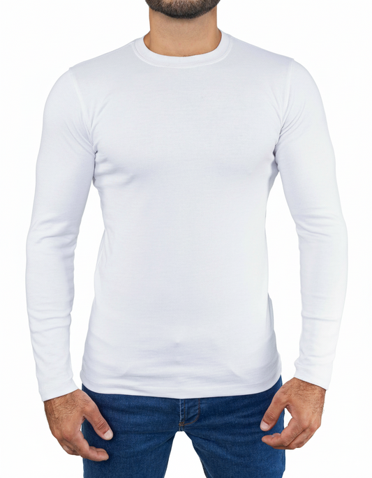 Men’s Basic crew neck T-shirt with sleeves White