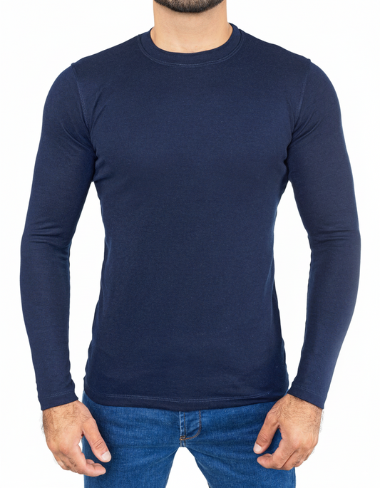 Men’s Basic crew neck T-shirt with sleeves Navy