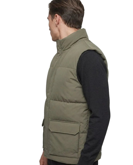 Men's Olive Waterproof Pocket Vest