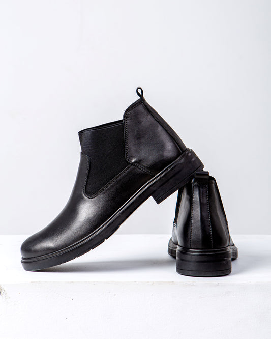 Men’s Leather Half Boots - Black