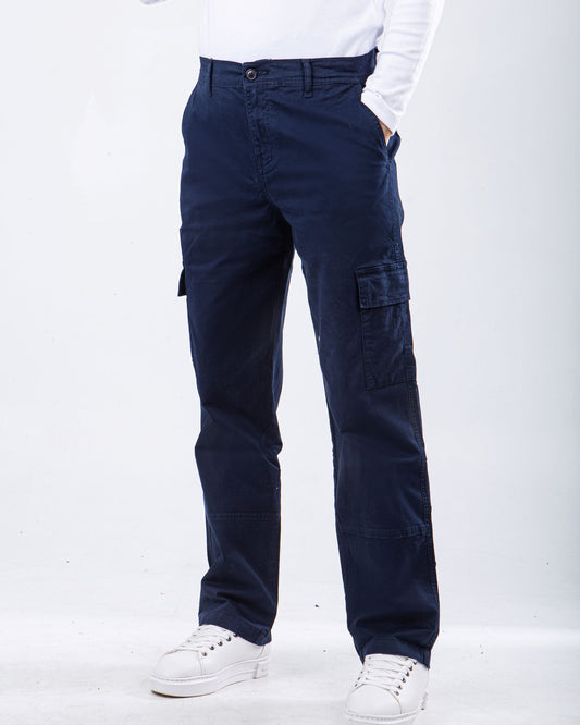 Men's Chino Pants Cargo Buggy - Dark Blue