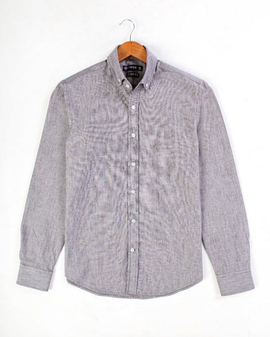 Men's Oxford Shirt With Sleeves - Grey