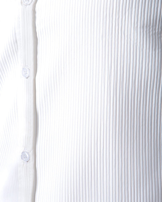 Men's  Shirt ribbed with Sleeves - White