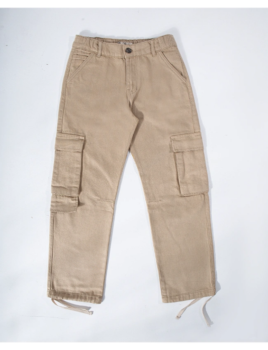 Boy's Gabardine pants Wide Leg - Beige