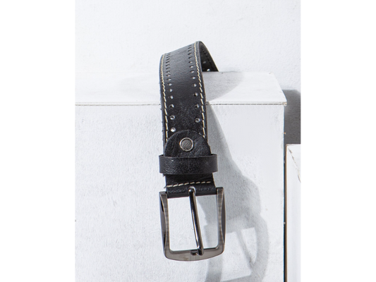 Men's casual leather belt - Black