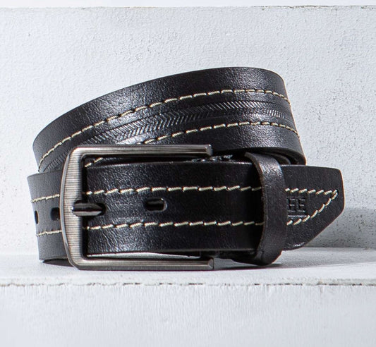 Men's casual leather belt - Black