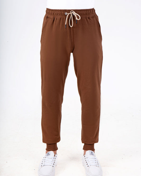 Men`s Sweatpants Regular Fit Elastic Band With Pockets Summer Milton - Brown