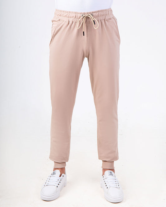 Men`s Sweatpants Regular Fit Elastic Band With Pockets Summer Milton - Beige