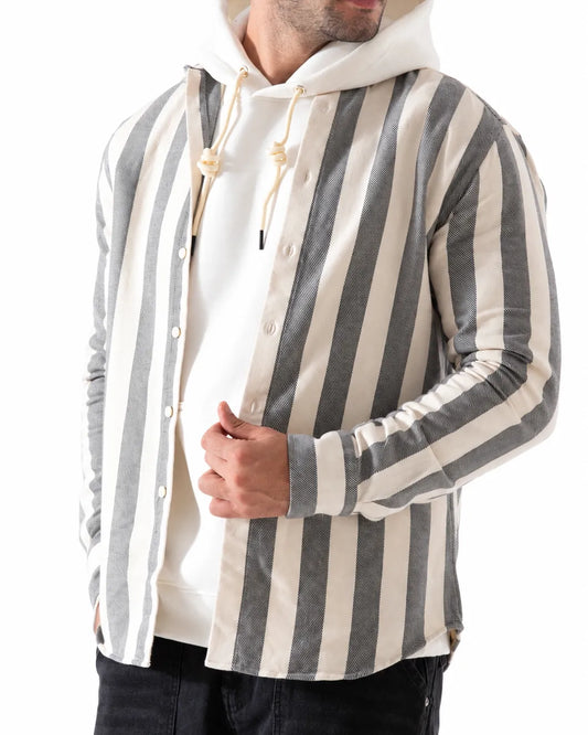 Men's Winter Striped 100% Cotton Shirt