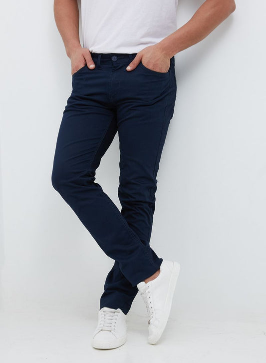 Men's Gabardine Pants 5 Pocket Slimfit - Navy