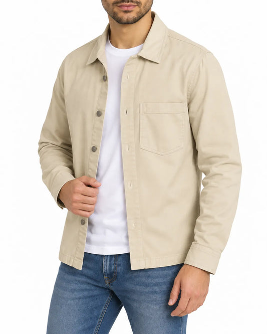 Men's 100% Cotton Gabardine Overshirt