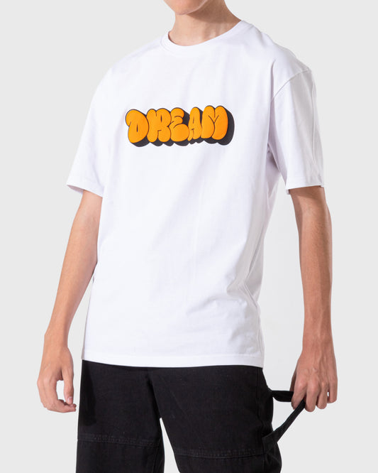 تيشيرت  رجالي مطبوع  – اوفر سيز  – ابيض