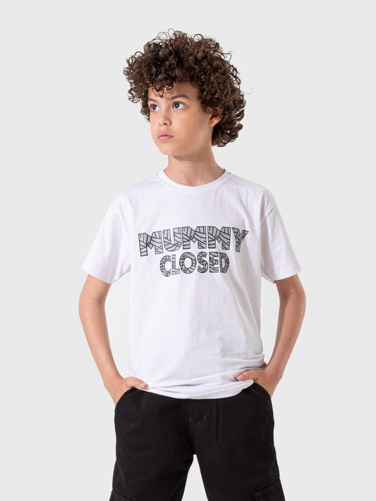 Boys'  T-Shirt Print - White