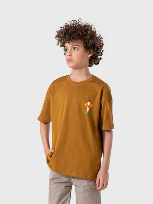 Boys'  T-Shirt Print - Cafe