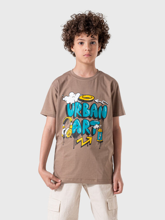 Boys'  T-Shirt Print - Cafe