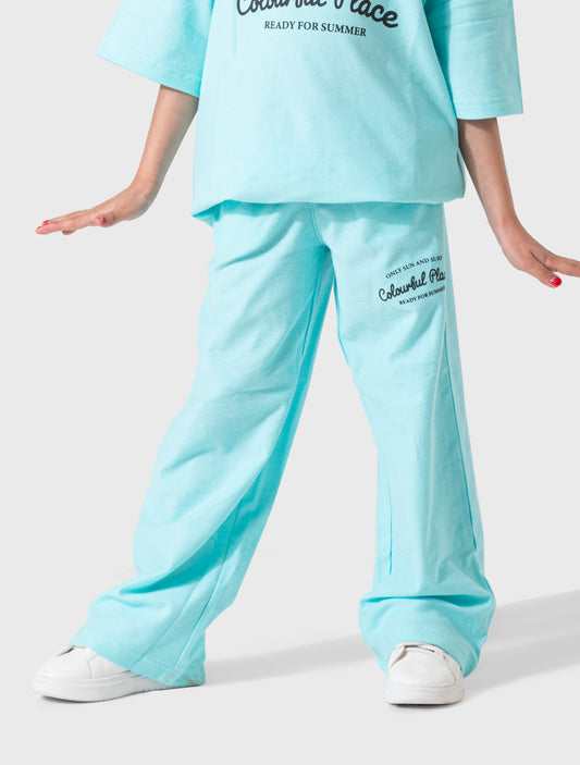 Girl`s Sweatpants Wide Leg Fashion
