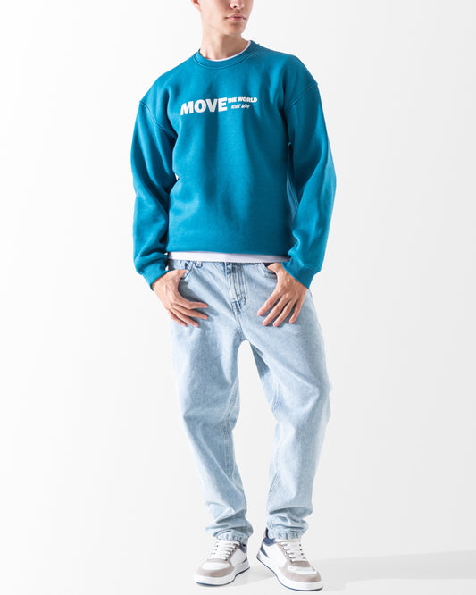 Men's teal sweatshirt front view regular fit