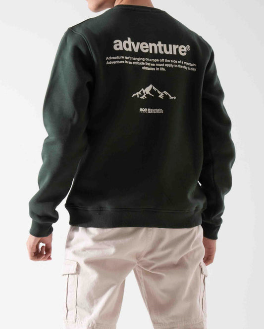 Men's Winter Melton Sweatshirt  Print - Dark Green