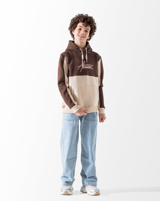 Boys'  Color Block Hoodie - Cotton Blend - Print